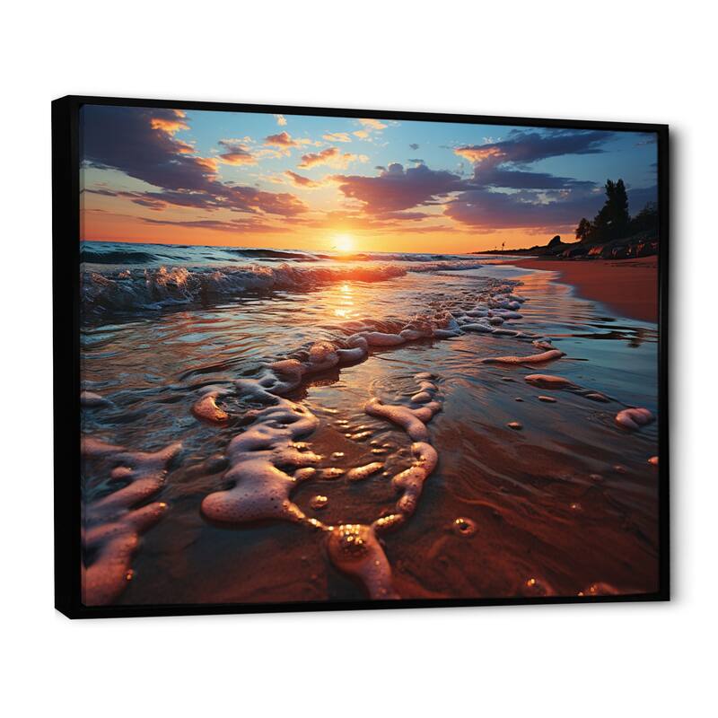 Designart "Sunset Beach Scenery I" Nautical & Beach Framed Wall Art Prints Bed Bath & Beyond
